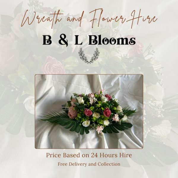 Pink and White Coffin Topper