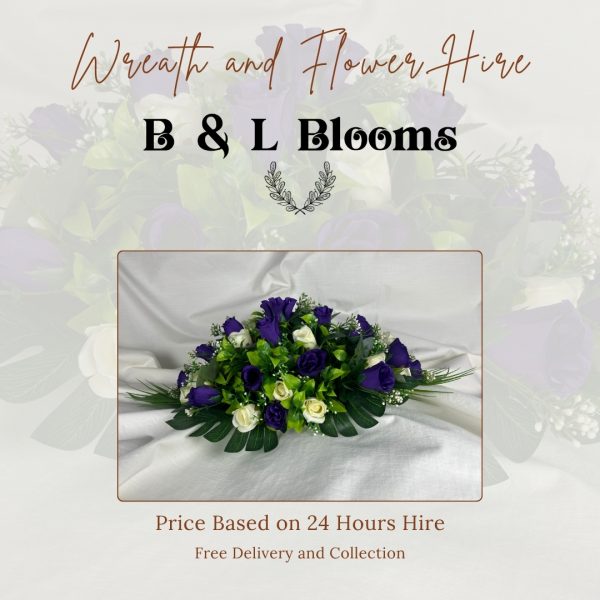 Purple and White Coffin Topper
